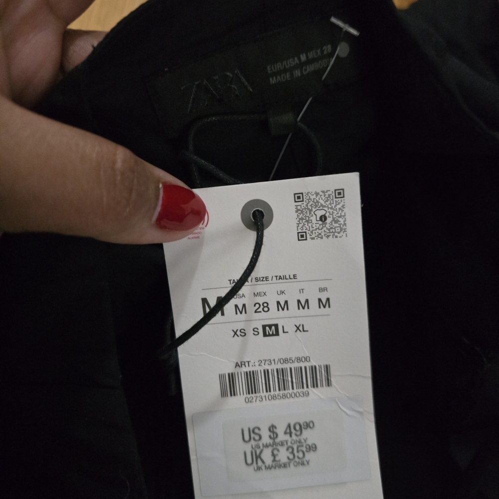 Zara Black Spaghetti-Strap Skater Mini Dress - Picture 4 of 6